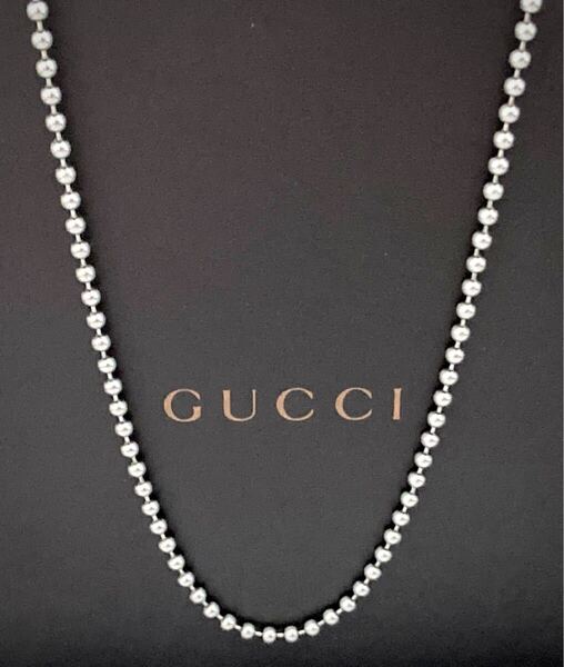 【即決/送料込み】正規品 GUCCI/グッチ インターロッキングG ボール チェーン ネックレス シルバー925/スターリングシルバー(62cm)