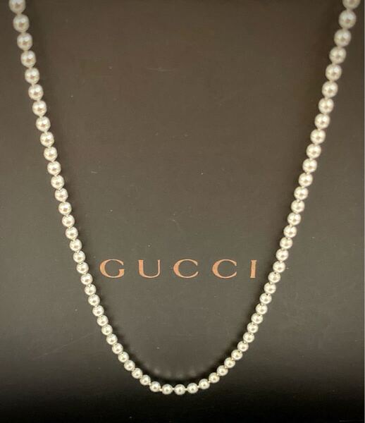 【即決/送料込み】正規品(A)GUCCI/グッチ ボール チェーン ネックレス シルバー925 ドッグタグチェーン(60cm)