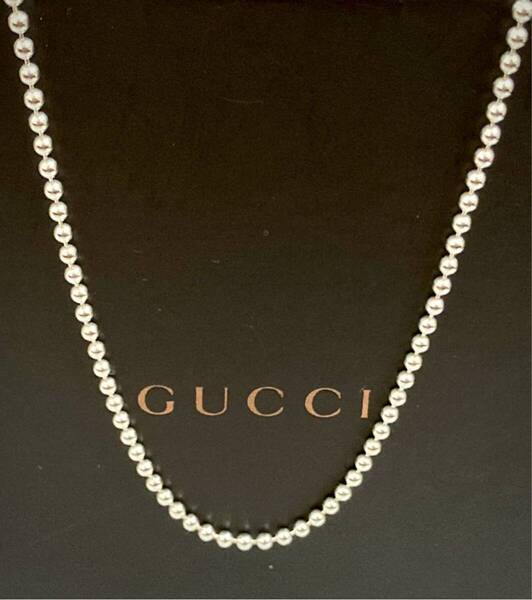 【即決/送料込み】正規品(E)GUCCI/グッチ ボール チェーン ネックレス シルバー925 ドッグタグチェーン(61.5cm)