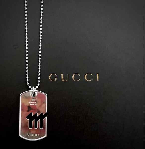 【即決/送料込み】GUCCI/グッチ VIRGO/乙女座/おとめ座 ホロスコープ/星座 プレート/タグ ネックレス/ペンダント ドッグタグ