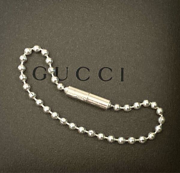 【即決/送料込み】正規品 GUCCI/グッチ ショートボールチェーン シルバー925/スターリングシルバー(12.7cm)ドッグタグショートチェーン