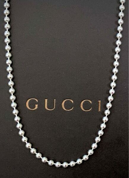 【即決/送料込み】正規品(G)GUCCI/グッチ ボール チェーン ネックレス シルバー925 ドッグタグチェーン(61.5cm)