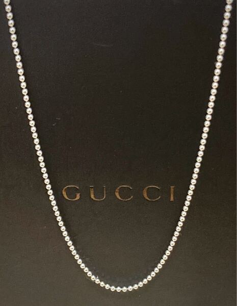 【即決/送料込み】正規品 GUCCI/グッチ 細ボール チェーン ネックレス シルバー925/スターリングシルバー(45.5cm)