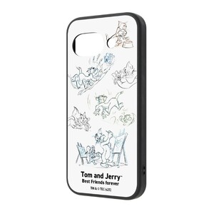 GooglePixel9a ケース トムとジェリー ホワイト ヴィンテージ キャラクター グッズ 耐衝撃 スマホ カバー Google Pixel グーグル ピクセル