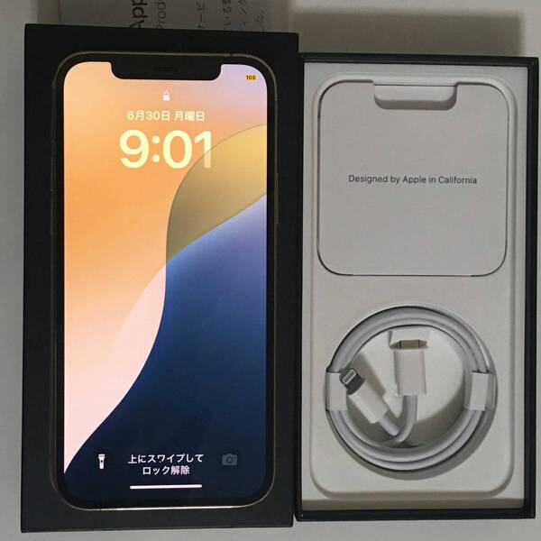 ☆【美品】【送料込】【国内版 SIMフリー】iPhone12pro 128GB ゴールド バッテリー最大容量100% 付属品未使用 ☆