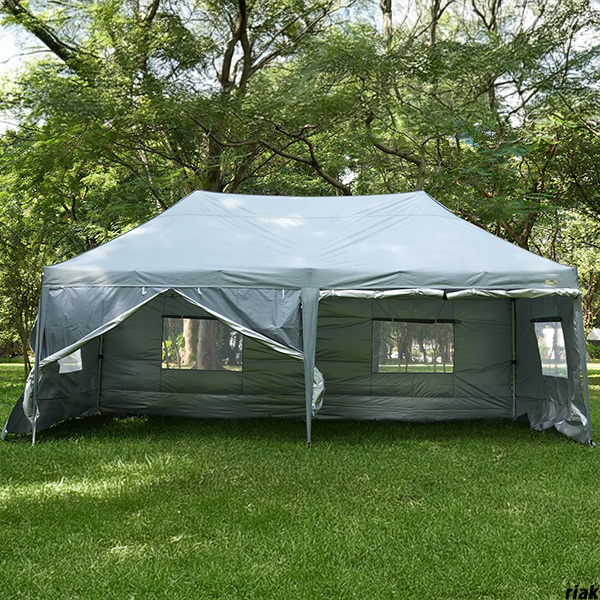 【シルバーコーティングで遮熱・遮光・UVカット効果】 タープテント 大型 ワンタッチ サイドシート UVカット イベント キャンプ グリーン