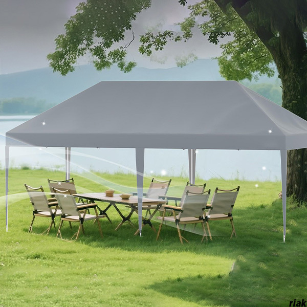 【UVカット・高耐水加工で、強い日差しも雨も安心】 タープテント ワンタッチ 大型 アウトドア UVカット 防災 遮光 イベント グレー