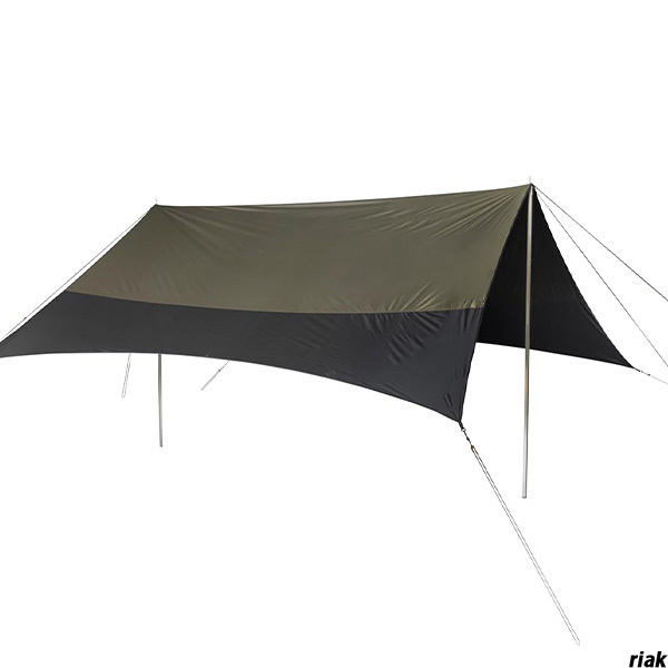 【生地裏面の遮光PUコーティングで、日差しをガード】 レクタタープ 遮光 6人用 アウトドア テント前室 キャンプ 耐水 タープ設営簡単