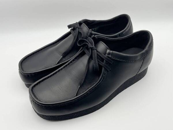 ☆【Clarks】クラークス ワラビーEVO ウォータープルーフ UK8/26cm ブラックレザー 未使用 メンズ モカシン ブーツ 【Wallabee EVO WP】☆