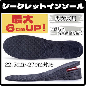 シークレットインソール 中敷き インソール 男女兼用 身長 コンプレックス解消 メンズ スニーカー