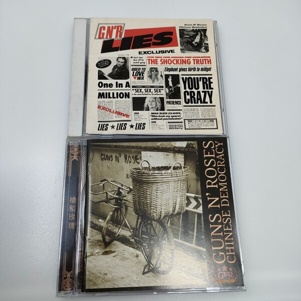 CD 2枚セット GUNS N’ ROSES ガンズ・アンド・ローゼズ /輸入盤 CHINESE DEMOCRACY チャイニーズデモクラシー /国内盤 GN'R LIES