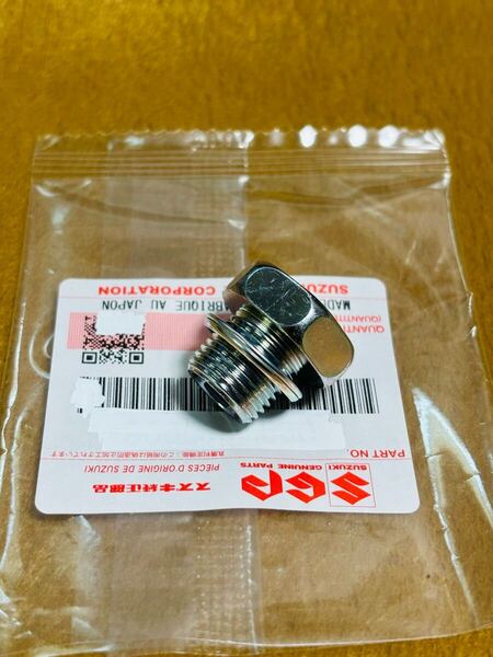 GS400 オイルドレンボルト 純正 新品 GS400-2 GS400E GS400E2 GS400E3 GS400L GS425L スズキ マグネットワッシャー付き オイルパン