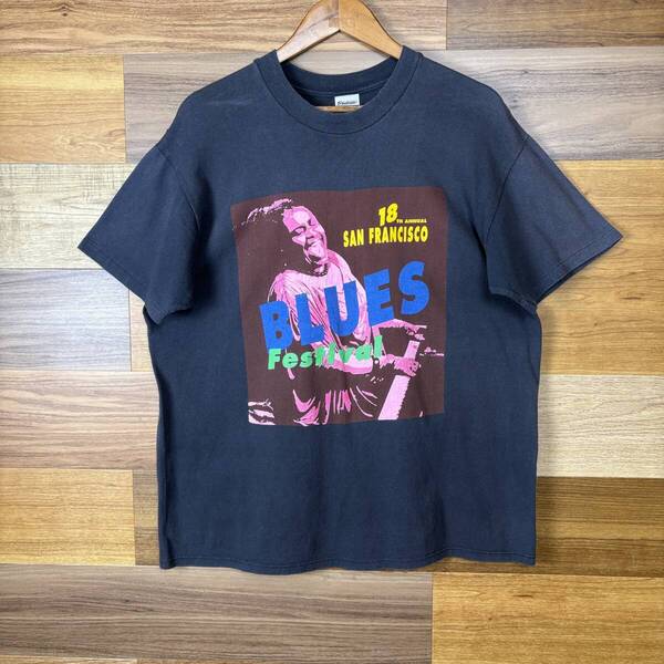 USA製 90s BLUES FESTIVAL T-sh Tシャツ サイズ メンズ XL 袖シングルステッチ アメリカ製 90年代 VINTAGE ビンテージ 古着 r25062718