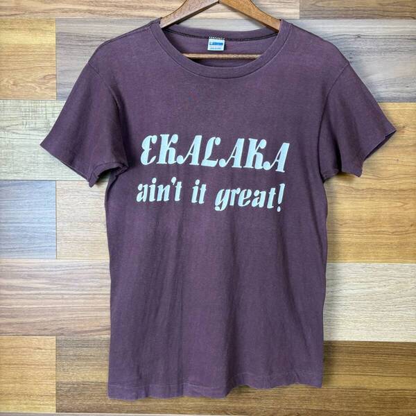USA製 70s Champion チャンピオン バータグ メッセージ T-sh Tシャツ サイズ メンズ M シングルステッチ アメリカ製 70年代 古着 r25070822