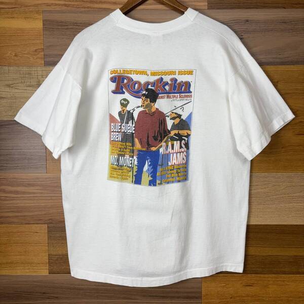 USA製 90s Rockin ロッキン T-sh Tシャツ サイズ メンズ XL シングルステッチ アメリカ製 90年代 VINTAGE ビンテージ 古着 r25070828
