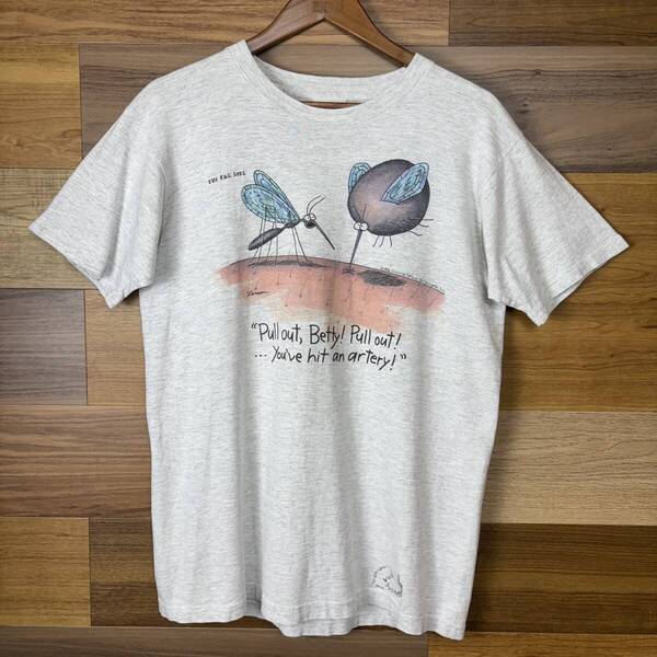 USA製 90s The Far Side 蚊 モスキート ポップ アート T-sh Tシャツ サイズ メンズ M位 シングルステッチ アメリカ製 古着 r25070861