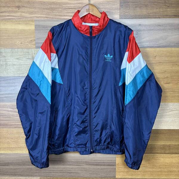 TAIWAN製 80s adidas アディダス 万国旗タグ ナイロン トラックジャケット サイズ メンズ XXL 台湾製 80年代 ストリート 古着 r25071773