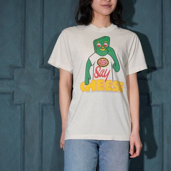 80's USA VINTAGE SCREEN STARS BEST SAY CHEESE PRINT DESIGN T SHIRT/80年代アメリカ古着プリントデザインTシャツ