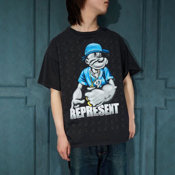90's~ USA VINTAGE DELTA PRO WEIGHT STREET BOY PRINT DESIGN T SHIRT/90年代~アメリカ古着ストリートボーイプリントデザインTシャツ