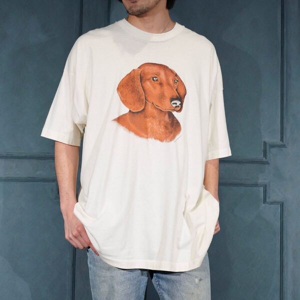 *SPECIAL ITEM* 90's USA VINTAGE FRUIT OF THE LOOM BEST DOG PRINT DESIGN T SHIRT/90年代アメリカ古着わんこプリントデザインTシャツ