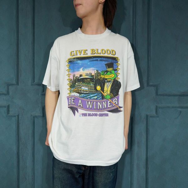 90's USA VINTAGE FRUIT OF THE LOOM BEST ANIMAL PRINT DESIGN T SHIRT/90年代アメリカ古着アニマルプリントデザインTシャツ