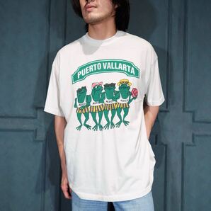 90's USA VINTAGE Mindy SENIOR FROGS PRINT DESIGN T SHIRT/90年代アメリカ古着カエルプリントデザインTシャツ