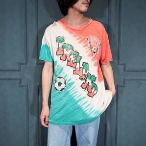 90's USA VINTAGE COMMON THREADS SOCCER DESIGN BORO T SHIRT/90年代アメリカ古着サッカーデザインボロTシャツ