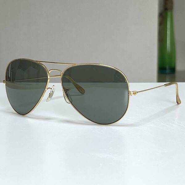 ◆B&L Vintage Ray-Ban USA ボシュロム社製 ヴィンテージ レイバン サングラス アビエーター AVIATOR 希少上部BL砂打レンズ 62mm GOLD