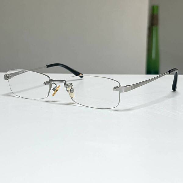 ◆Levi's リーバイス ツーポイント リムレス 縁無し 眼鏡フレーム メガネ 47-5049 シルバー チタン製 TITANIUM 男性用 メンズ