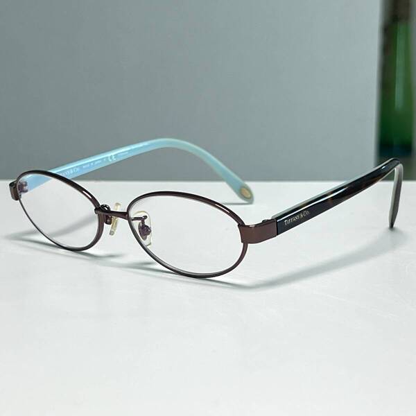 ◆TIFFANY&Co. ティファニー 眼鏡フレーム メガネ TF1121TD オーバル型 ロゴ入りテンプル ブラウン系 レディース 女性用