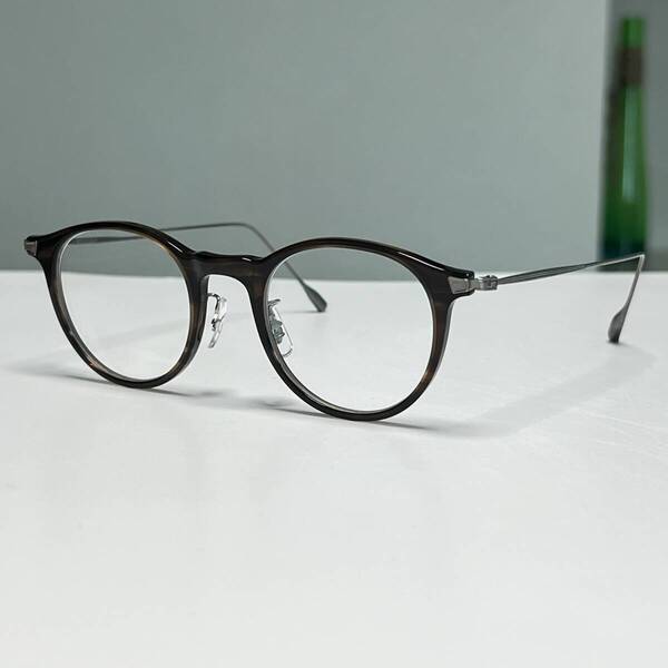 ◆EYEVAN アイヴァン 眼鏡フレーム メガネ Louis ルイス OLB 45□21-145 ボストン型 アイバン ダークブラウン×シルバー メンズ レディース