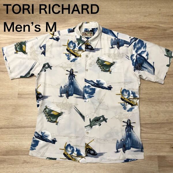 【送料無料】TORI RICHARDアロハシャツ総柄 メンズMサイズ トリリチャードハワイアンシャツ半袖シャツ