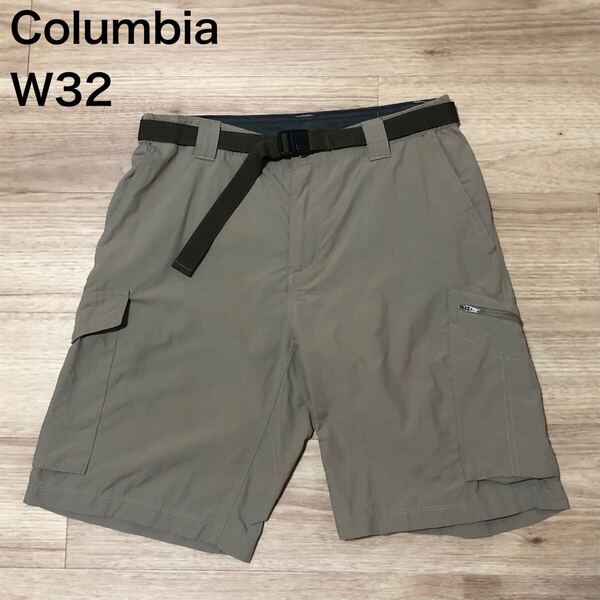 【送料無料】Columbiaハーフパンツ カーキオリーブ系 メンズw32サイズ コロンビアショートパンツギアショーツボトムスアウトドア