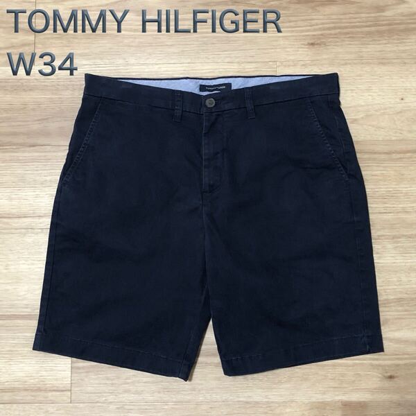 【送料無料】TOMMY HILFIGERショートパンツ ネイビー メンズw34サイズ トミーヒルフィガーハーフパンツショーツ