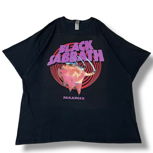 Black Sabbath(ブラックサバス) パラノイド グラフィックロゴ バンドTシャツ 3XL ギルダン 大きいサイズ 半袖Tシャツ 古着