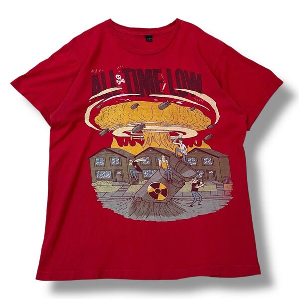 All Time Low(オールタイムロウ) THE END OF THE WORLD TOUR バンドTシャツ M オフィシャル当時物 半袖Tシャツ バンT 古着