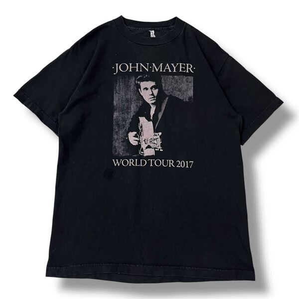 John Mayer(ジョンメイヤー) ワールドツアー2017 公式 バンドTシャツ M アルスタイル オフィシャル当時物 半袖Tシャツ 古着