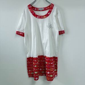 ♪ EL MIDAS エルミダ 半袖 Tシャツ サイズ10 ビジュー ロゴプリント チュニック レトロ ヴィンテージ