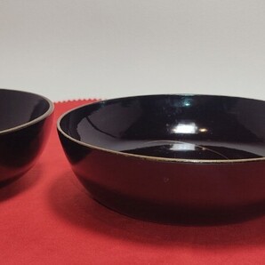 黒漆器椀 3個セット 金箔装飾