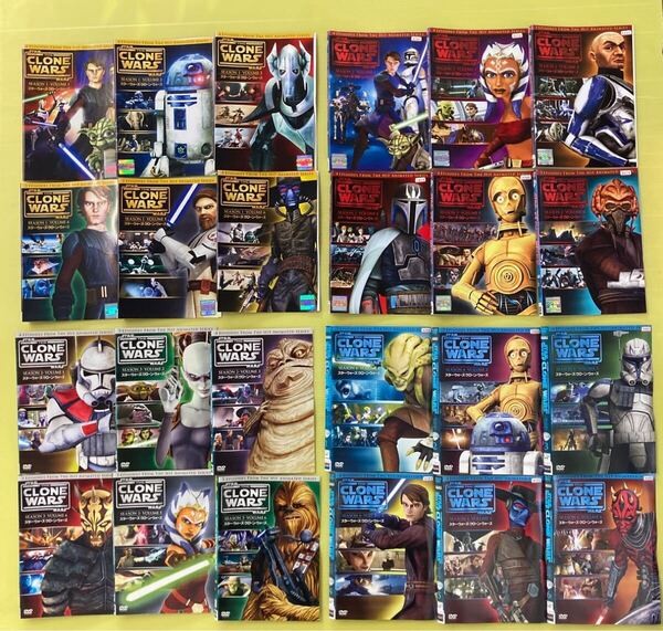 スター・ウォーズ:クローン・ウォーズ シーズン1〜4 各6巻 全24巻セット 管理番号36114 DVD レンタル落ち 海外アニメ