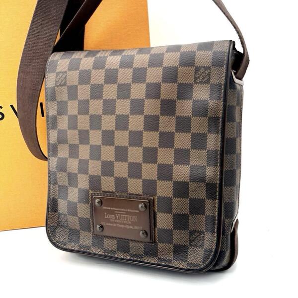 LOUIS VUITTON ルイヴィトン N51210 ダミエ ブルックリンPM ショルダーバッグ クロスボディ 斜め掛け ダミエエベヌ メンズ レディース