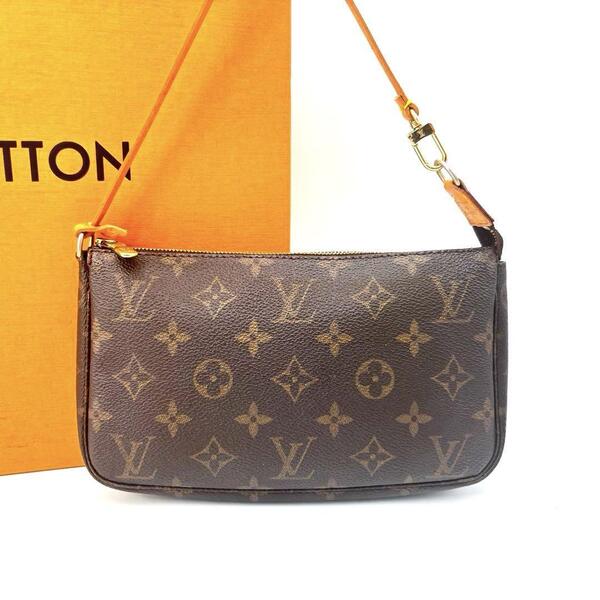 LOUIS VUITTON ルイヴィトン モノグラム M51980 ポシェット アクセソワール アクセサリーポーチ ハンドバッグ ブラウン PVC レザー