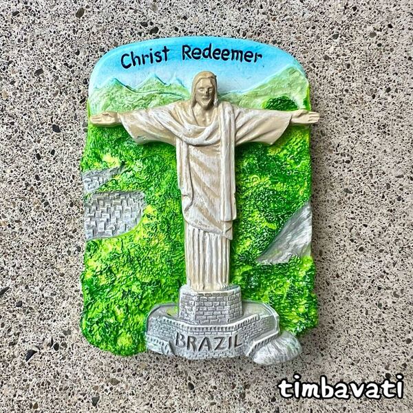 ☆新品☆【ブラジル】リオデジャネイロ コルコバード キリスト像 スーベニア マグネット お土産 コレクション Brazil