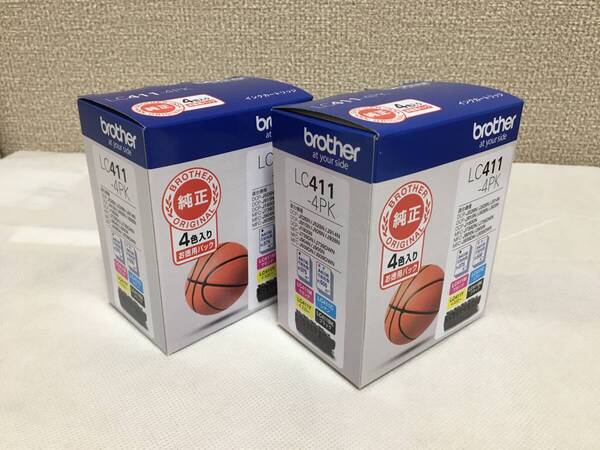 送料無料 ブラザー純正インク バスケットボール LC411-4PK 4色入りお徳用パック2箱セット 新品未使用品