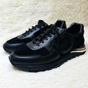 Salvatore Ferragamo サルヴァトーレ フェラガモ 9M BROOKLYN ブルックリン ガンチーニ レザ ー スエード スニーカー 黒 ブラック