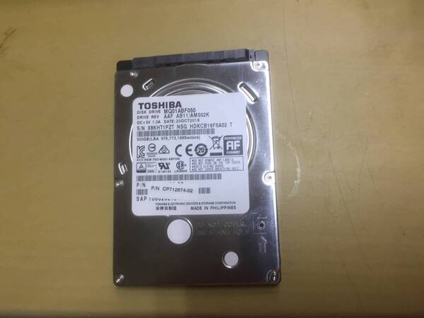 TOSHIBA◇MQ01ABF050 2.5インチ 500GB◇動作品♪