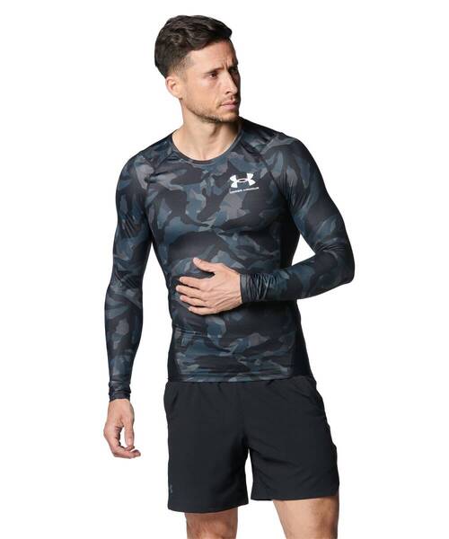 送料無料! 新品未使用 タグ付き UNDER ARMOUR アンダーアーマー UA アイソチル コンプレッション ロングスリーブ シャツ Lサイズ カモ