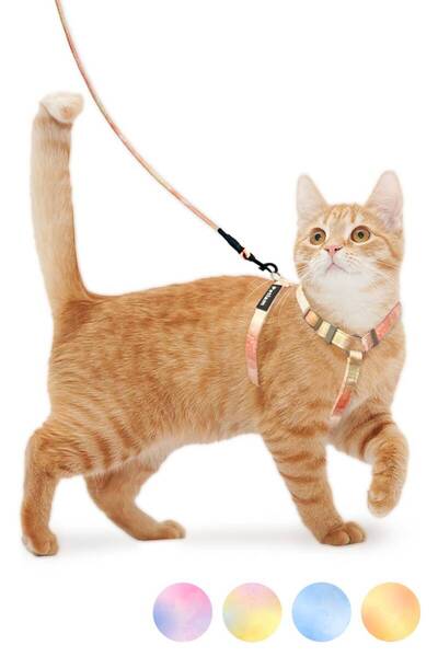 【在庫セール】ハーネス リード 猫用 猫 抜けない リードセット Petiam お散歩セット 紐タイプ (シリーズ累計2万個突破)