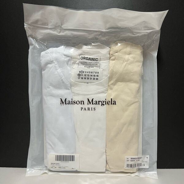新品 MAISON MARGIELA メゾンマルジェラ 3パックTシャツ S50GC0687 S23973 メンズ 半袖 クルーネック カットソー 4ステッチ 3枚セット