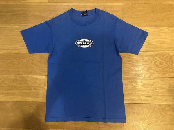 OLD STUSSY USA製 90's 紺タグ クラウンロゴ Tシャツ BLUE S*オールド ステューシー アメリカ製 TEE VINTAGE ヴィンテージ
